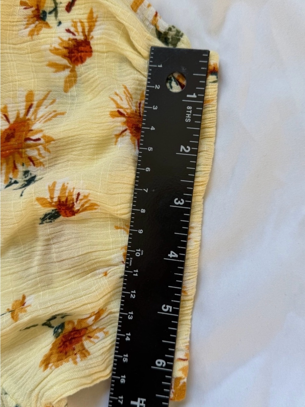 Sunflower Floral Ruffle Blouse Button Front Boho Cottagecore Yellow Plus Size 0X - Picture 10 of 12
